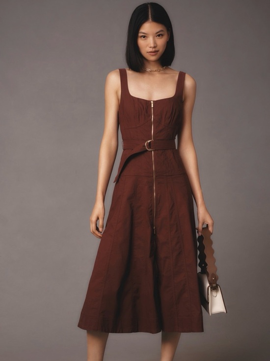Anthropologie Dresses & Skirts - NWOT Anthropologie Sleeveless Zip-Front Tie Belted Mini Dress ✨